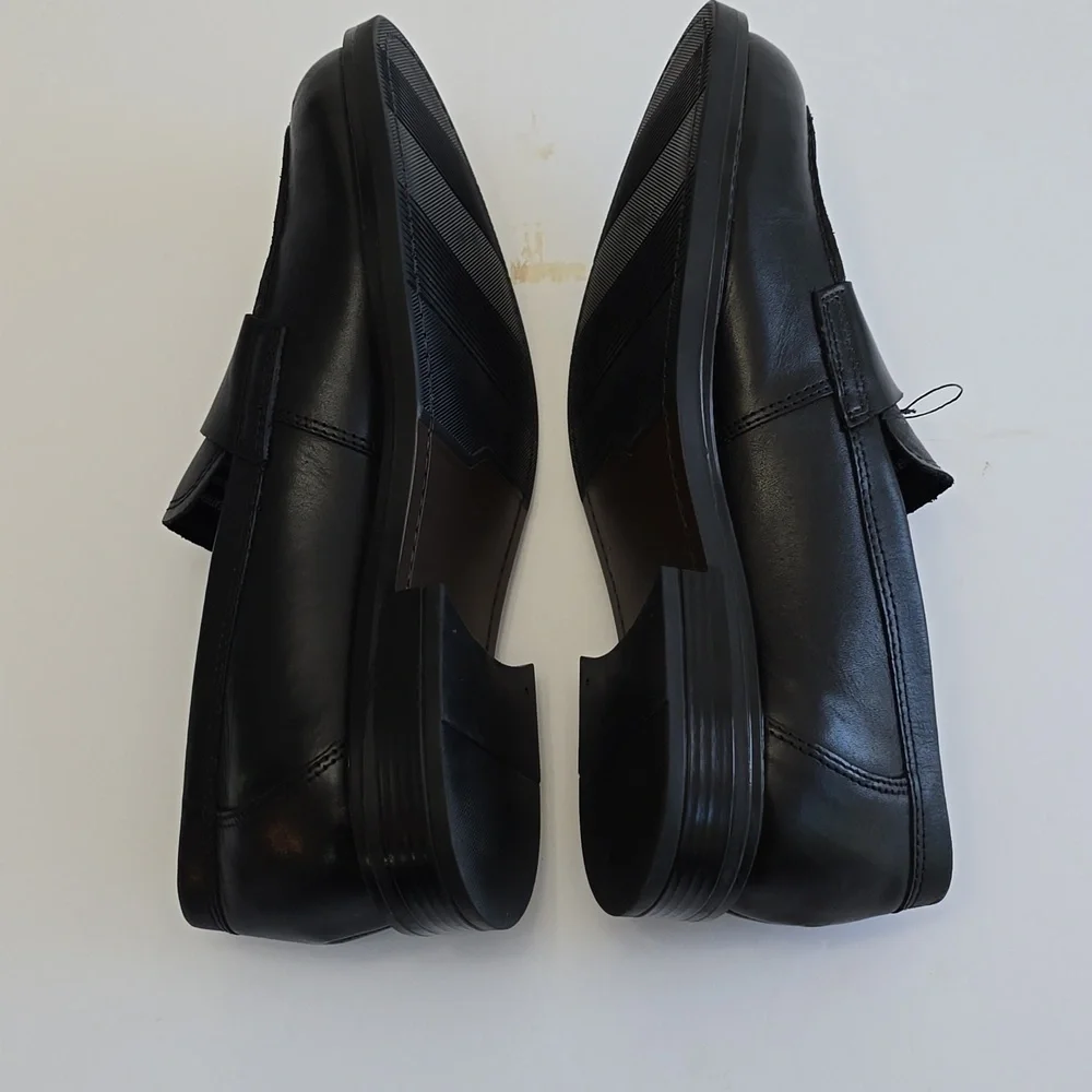 NWT Made In Italy Parrotto Men's Genuine Leather Loafers Shoes Black Size 9